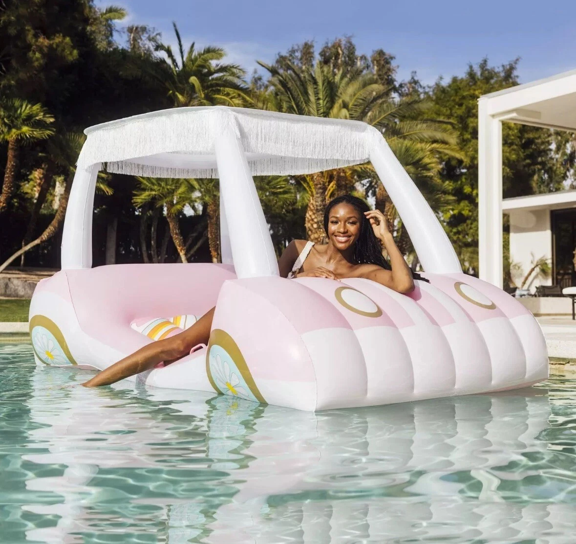 FUNBOY x Malibu Barbie Inflatable Golf Cart Pool Float
