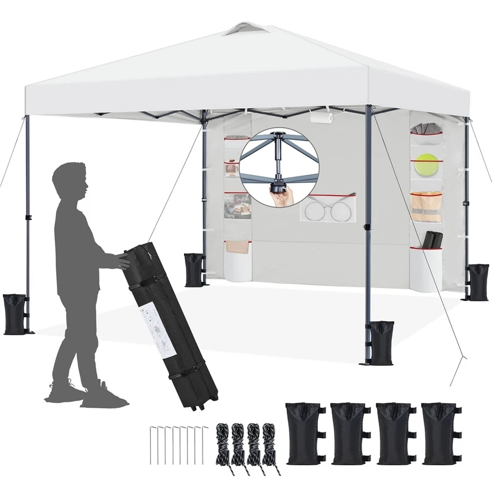 Tonnelle de Jardin Pop-up, Tonnelle Pliante 3x3 Imperméable avec Parois Latérale - Photo 1/1