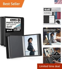 Sleek 2-Pack 4x6 Art Portfolio Albums with Textured Covers & 48 Display Pages
