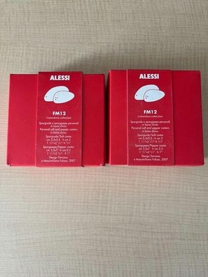 Unused ALESSI FM12 Colombina 2-piece set of condiment containers, bone china.