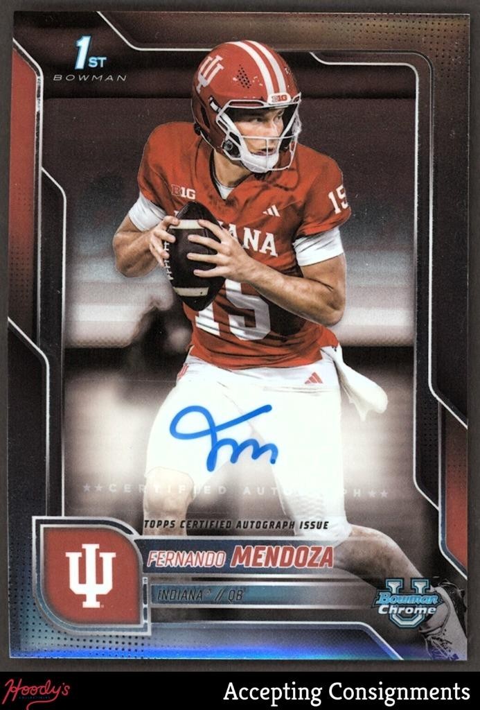 2025 Bowman Chrome University Autographs Fernando Mendoza 1st Rookie AUTO