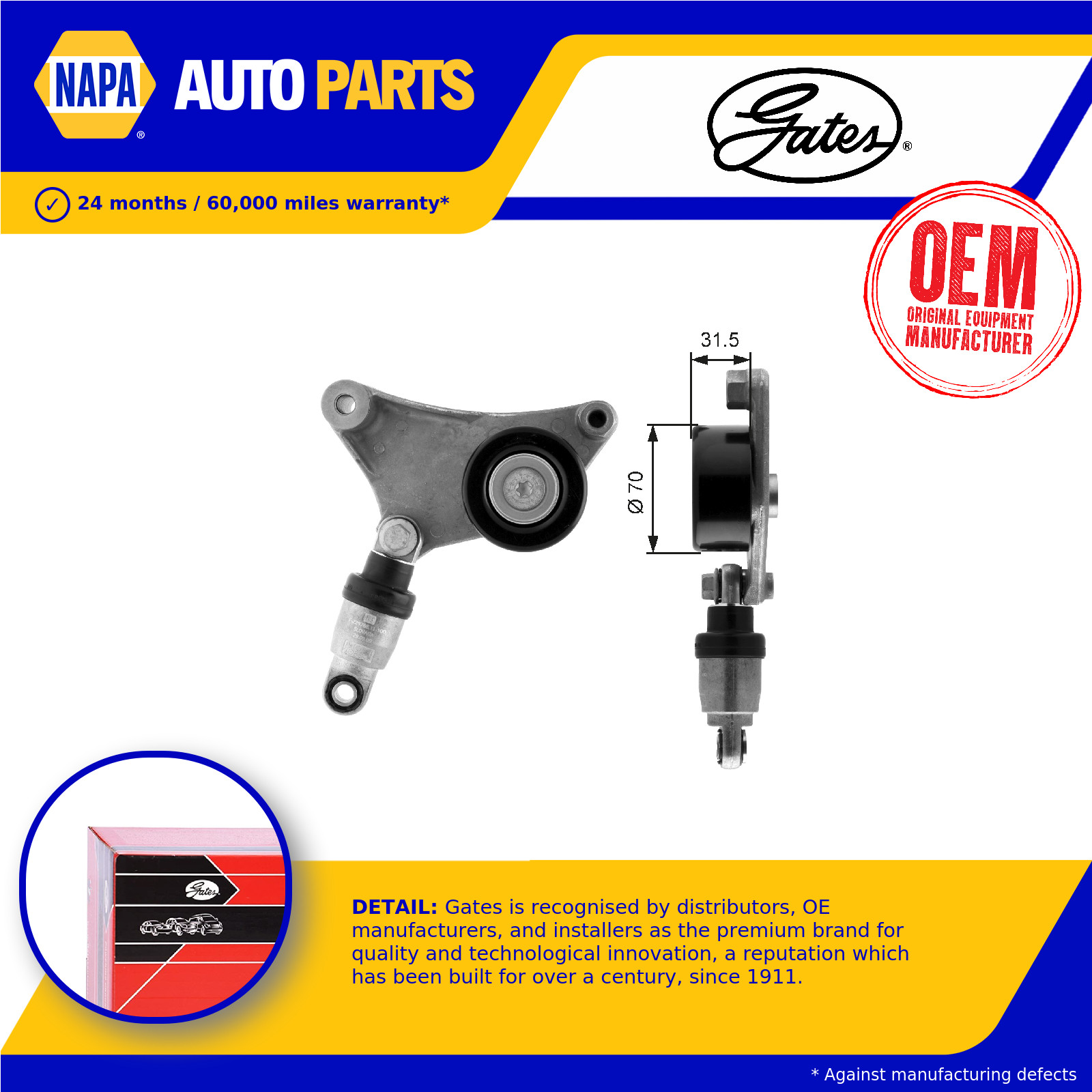 Aux Belt Tensioner T38216 Gates Drive V-Ribbed 166200W110 1662028010 1662028011