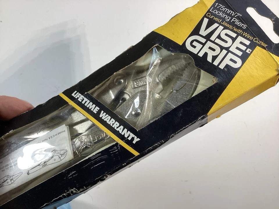 Vise-Grip 7WR Locking Pliers Curved Jaws With Wire Cutter Rare 🇺🇸 NOS VTG NEW - Image 3 of 4
