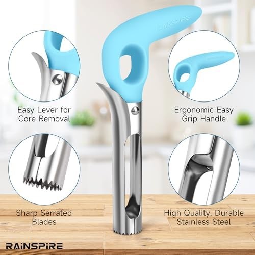 Rainspire Apple Corer Tool Stainless Steel Nonslip Handle Dishwasher Safe