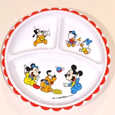 Disney Mickey Mouse Children Plate Vintage  1984 Selandia Designs Plastic 8"