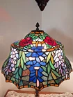 STUNNING Vintage TIFFANY STYLE 17" x 10" Wisteria Stained Glass Table Lamp SHADE