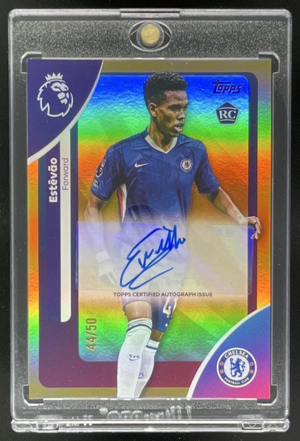 2025-26 Topps Premier League Autograph Gold Rainbow Foil #AC-ES Estevao Auto /50