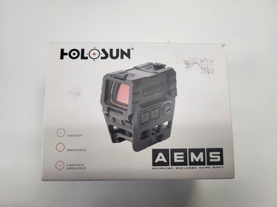 HOLOSUN AEMS Red Dot Sight 2 MOA/65 MOA Circle Solar Picatinny Mount