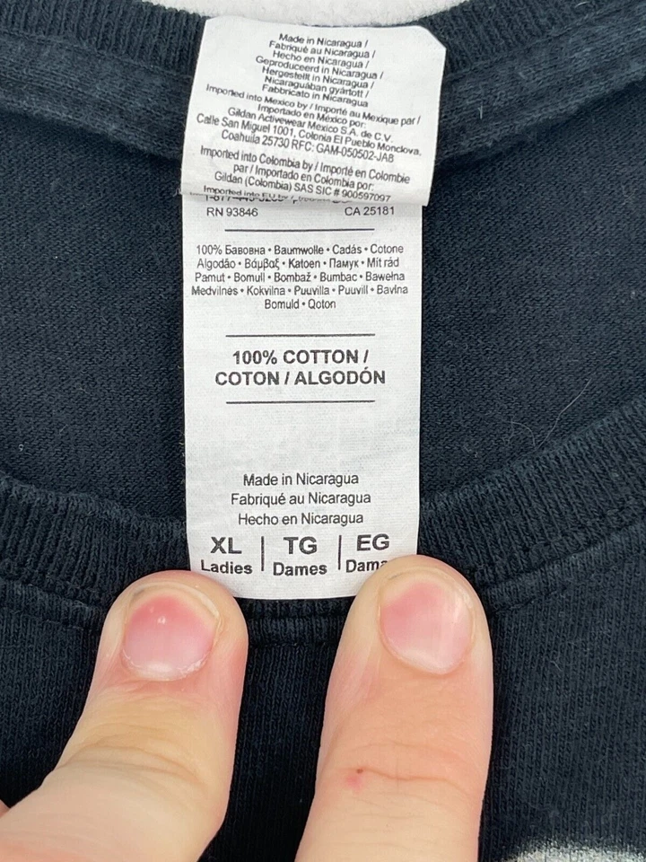 Gildan Juniors Niñas Talla XL Color Negro Mangas Cortas Gráfico Laberinto Crew Foto 4 de 4