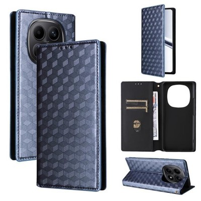 For Redmi Note 15 5G Global 6.46 Inch Cubic Grid Texture Flip Leather Phone Case