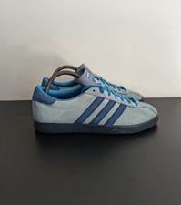 Adidas Originals Tahiti Blue Suede Low Top Lace Up Trainers UK 8 Rare Deadstock
