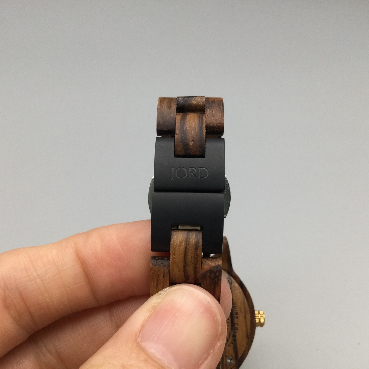 JORD Wooden Watch Swiss Movement Zebrawood Wood Wristwatch JORD Watch Zebrawood 35mm Mens Womens Gold Tone Wooden Band  main image 2