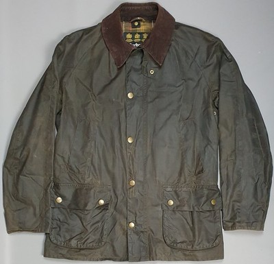 Barbour Jacket Men s Medium Ashby Wax Green Waxed Country Rain Coat
