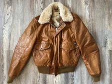 GENUINE VINTAGE 70s SCHOTT IS 674 MS LEATHER FLIGHT JACKET BROWN SIZE 44 (L/XL)