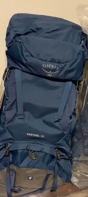 Osprey Kestrel 38 L/LX Hiking Backpack logo zip navy outdoor