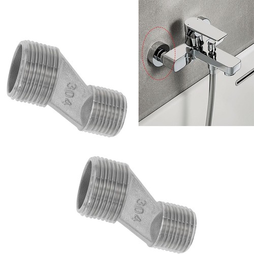 Adaptateurs Offset Robinet Angle 10 Mm 2pc 304 Acier Inoxydable Griffe Murale - Picture 3 of 7