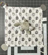 Modern Baby Grey Elephant Lovey Security Blanket Rattle Teether Plush toy
