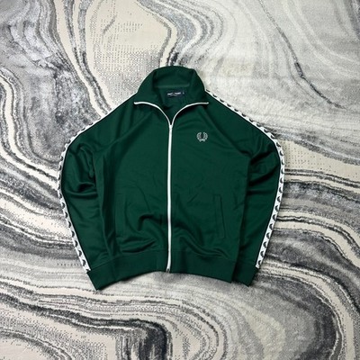 Vintage Fred Perry Full Zip Small Green Funnel Neck Tracksuit Top Track Jacket