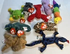 Lot of 9 Vintage Retired 1993 TY Teenie Beanie Babies Most with Tags Rare