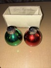 Pottery Barn Red & Green Shiny Ornament Salt & Pepper Shakers Brand New — photo 2