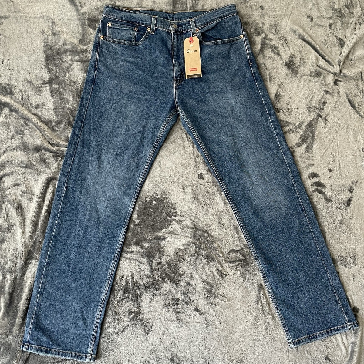 Levi's 505 Regular Fit Zip Fly Straight Leg Denim Jeans 34X32