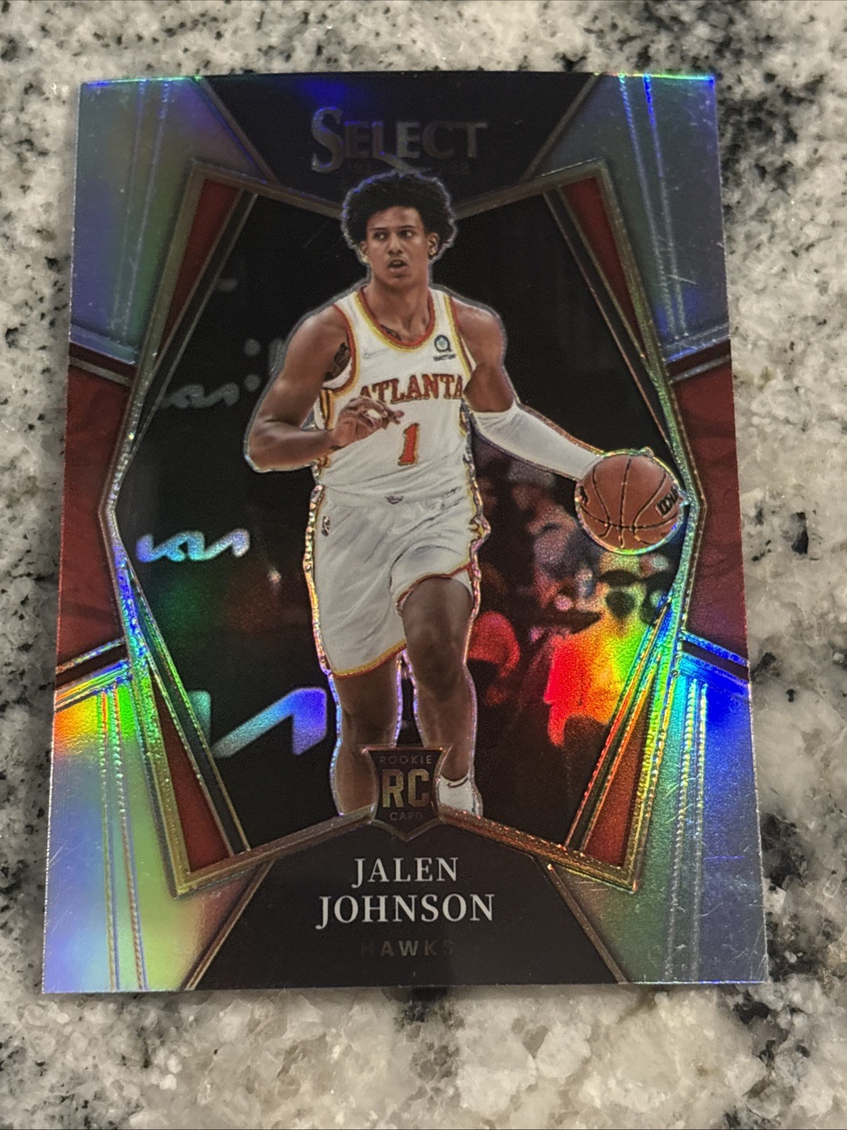 Jalen Johnson 2021/22 Select Premier Level Silver Prizm RC Card #200