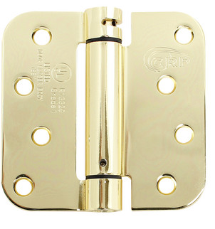 Cal-Royal 4 in Full Mortise Round Corner Spring Hinge in Bright Brass Pack of 2 4490₽