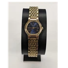 Vintage Seiko Quartz Gold Tone Blue Roman Dial Ladies Watch WORKS V401-0249