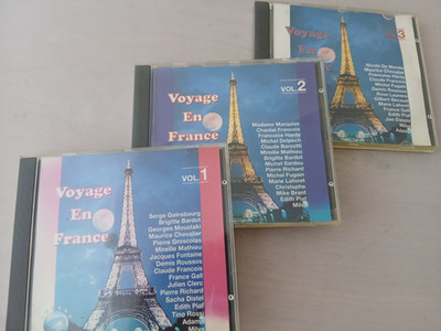 CD ''Voyage en France'', 3 CD's mit Schlagern und Chansons, Originalinterpreten