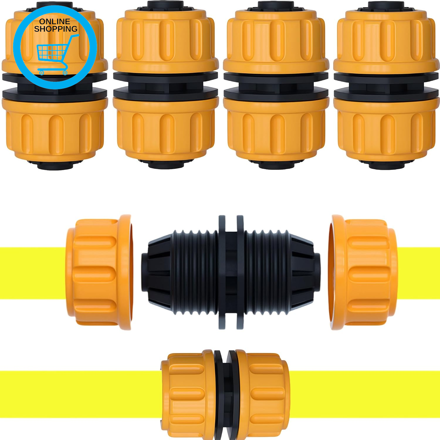 1/2 Inch 2In1 Plastic Graden Tap Connectors 4 Pcs Hose Repair Connectors, Quick