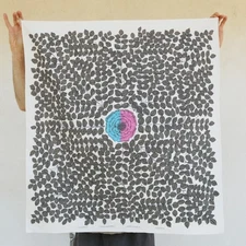 1958 Vintage Scandinavian Textile by Designer Viola Gråsten, Mid-Century Modern