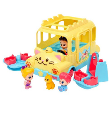 Pinkfong Bebefin Bus Transform to Playground With Sound & Figures Doll Kid Toy