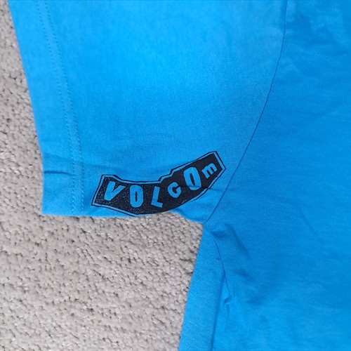 Vintage Y2K Volcom T-shirt Youth Small Blue "Sloppy Slack SS" Big Spellout Logo - Picture 5 of 11
