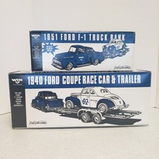 2 PC SET ERTL WIX FILTERS 1951 FORD F-1 PICKUP 1940 FORD COUPE RACE CAR