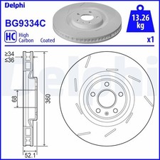 DELPHI Disque de frein pour PORSCHE Macan (95B) 360mm BG9334C