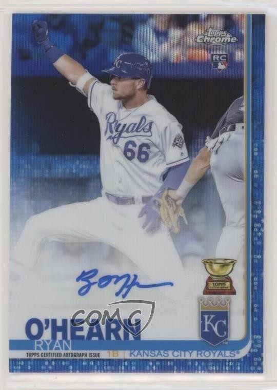 2019 Topps Chrome Rookie Blue Wave Refractor 90/150 Ryan O'Hearn Auto RC 6u5