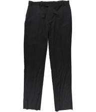 Calvin Klein Mens Flat Front Dress Pants Slacks, Black, 40W x 34L
