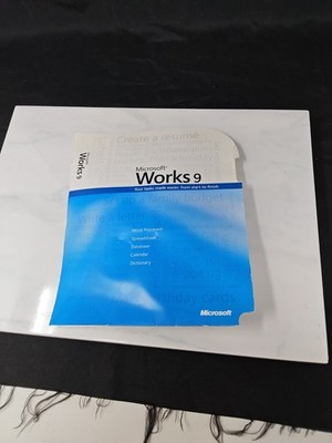 Microsoft Works 9 Complete Software CD w Product Key Quick Start Guide Windows
