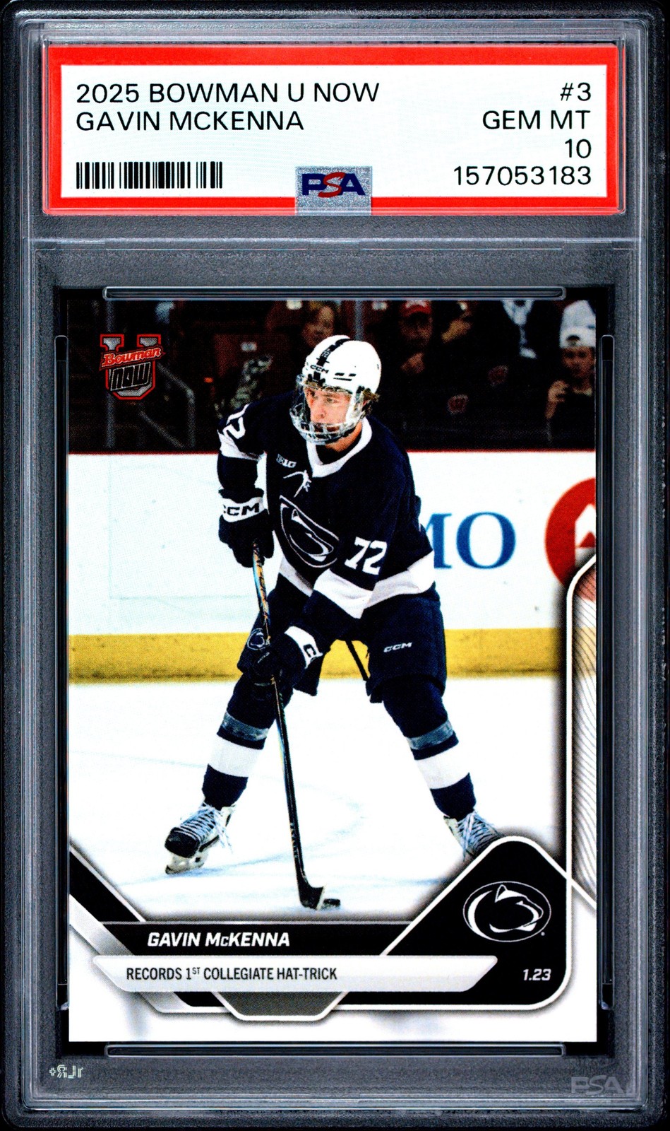 Graded 2025 Topps Bowman U Now Gavin McKenna #3 Rookie RC Card PSA 10