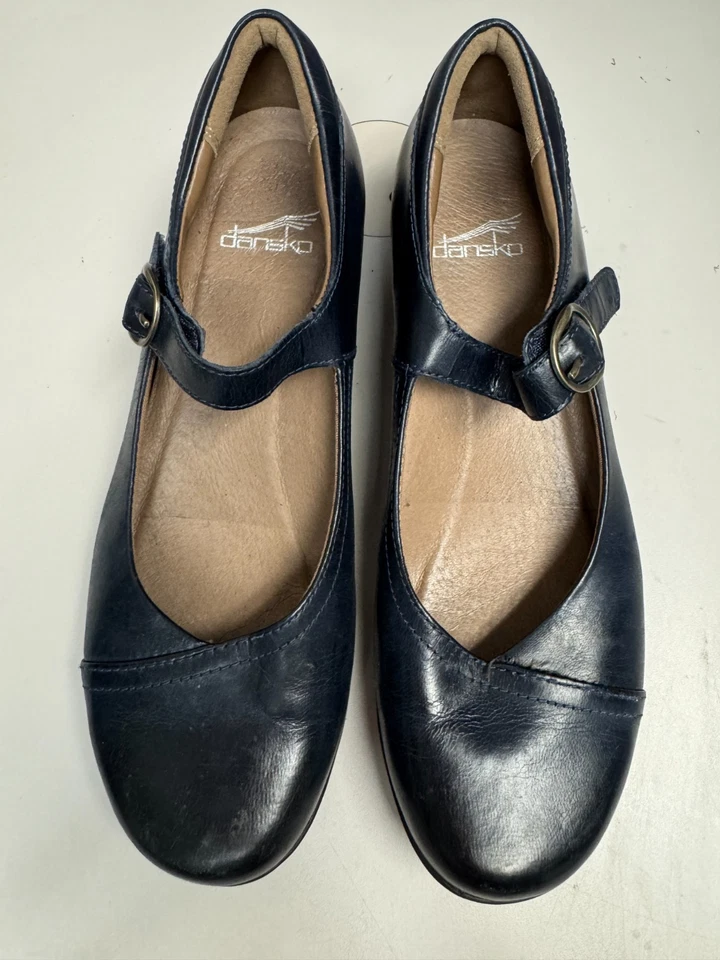 Dansko Women's Mary Jane Navy Leather Size 39 used - Image 4 of 4