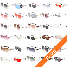 50PC Bulk Mixed Wholesale Assorted Sunglasses Lot Set New Unisex