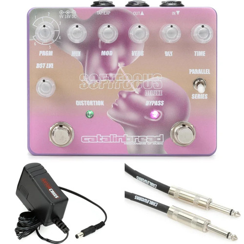 Catalinbread Soft Focus Deluxe Multi-effects Pedal with Power Supply and Cable -