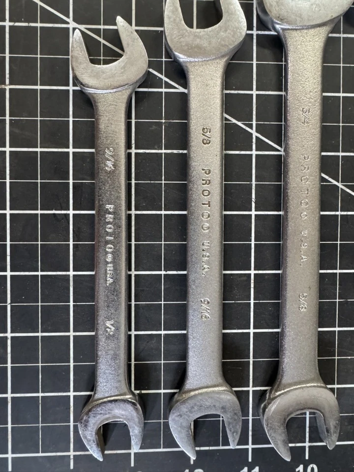 Juego de llaves de extremo abierto doble Proto Professional USA 10 piezas - Offset, tamaños SAE Foto 2 de 4