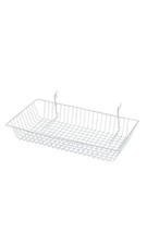 SSWBasics 24" x 12" x 4" White Mini Grid Basket for Slatwall & Wire Grid
