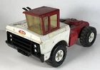 Vintage Mighty Tonka Pressed Steel Red & White Auto Carrier Semi Truck Cab
