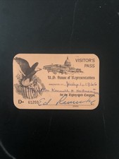 Vintage US House of Representatives Visitor Pass 89th Congress Pass July 1 1966