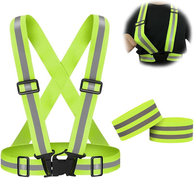 Reflective Vest, Warnweste für optimale Sichtbarkeit, mit 2 Stück reflektierende