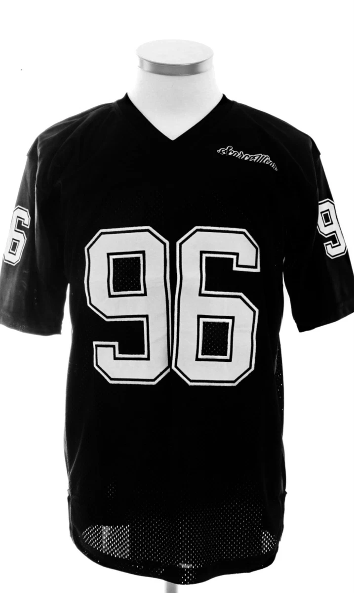 SCARCEWEAR MEN'S PLAIN BLACK NFL JERSEY AMERICAN FOOTBALL SILKY MESH BLANK  S/6XL