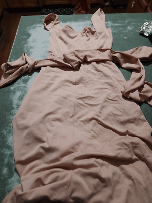 Reformation Helina light dust pink midi toe waist belted dress size XS |  eBay