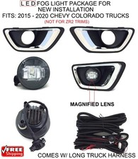 New Bright Led Fog Lights Kit For Fits 2015-2020 Chevy Colorado Truck Harness